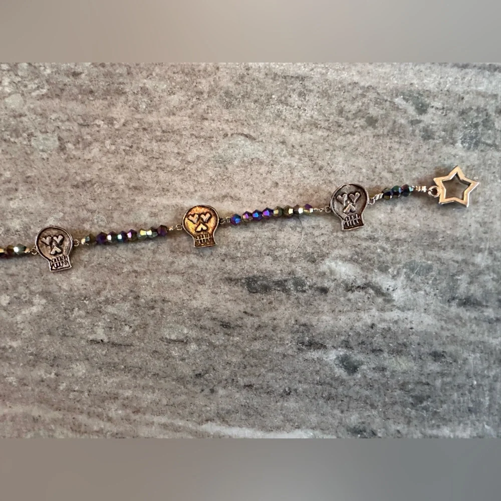 Sparkly Glass Bead & Silver Anklet {or Bracelet}